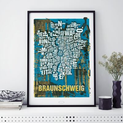 Buchstabenort Braunschweig Dom Kunstdruck - 50x70cm-digitaldruck-gerahmt