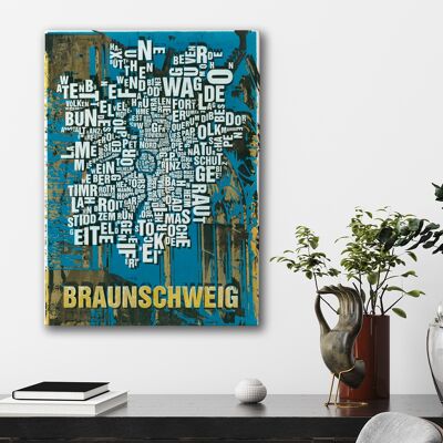 Buchstabenort Braunschweig Dom Kunstdruck - 50x70cm-leinwand-auf-keilrahmen