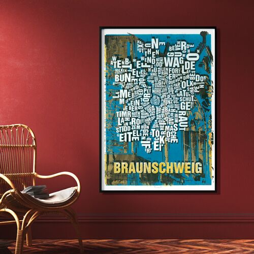 Buchstabenort Braunschweig Dom Kunstdruck - 70x100cm-digitaldruck-gerollt