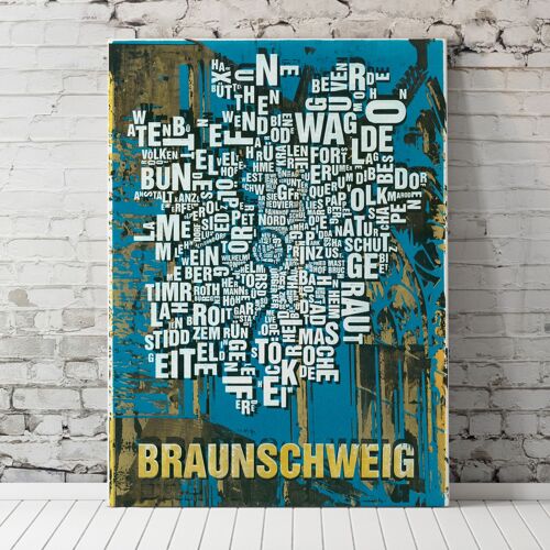 Buchstabenort Braunschweig Dom Kunstdruck - 70x100cm-leinwand-auf-keilrahmen