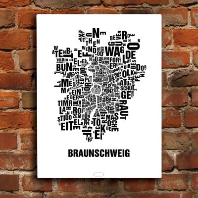 Buchstabenort Braunschweig Schwarz auf Naturweiß - 40x50cm-leinwand-auf-keilrahmen