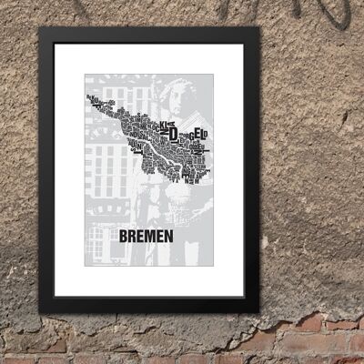 Lugar de letras Bremen Roland - 30x40cm-passepartout-enmarcado