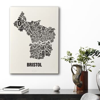 Place des lettres Bristol Noir sur blanc naturel - 50x70cm-toile-sur-châssis 1