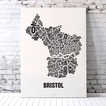 Place des lettres Bristol Noir sur blanc naturel - 50x70cm-toile-sur-châssis 4