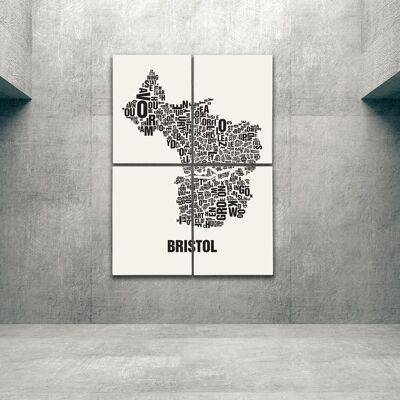 Posto lettere Bristol nero su bianco naturale - 140x200cm-come-4-parte-stretcher