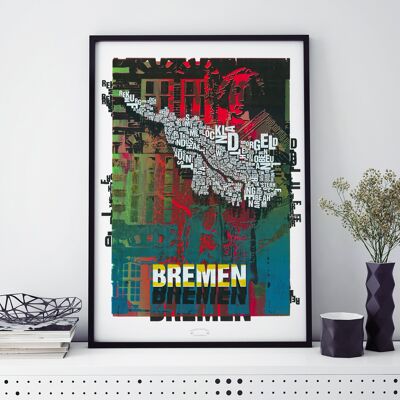 Buchstabenort Bremen Roland Kunstdruck - 50x70cm-digitaldruck-gerahmt