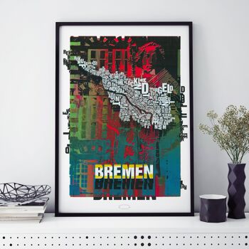 Lieu des lettres Bremen Roland art print - 50x70cm-digital print-encadré 1