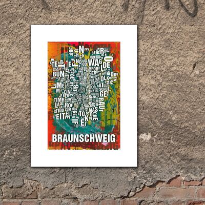 Buchstabenort Braunschweig Dom Kunstdruck - 30x40 cm-passepartout