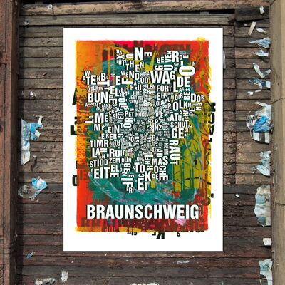 Luogo delle lettere Stampa d'arte della cattedrale di Braunschweig - stampa digitale 50x70 cm