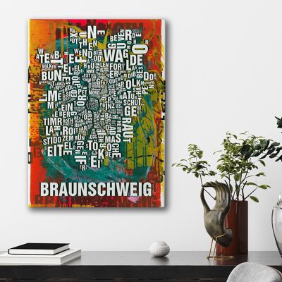 Buchstabenort Braunschweig Dom Kunstdruck - 50x70 cm-leinwand-auf-keilrahmen