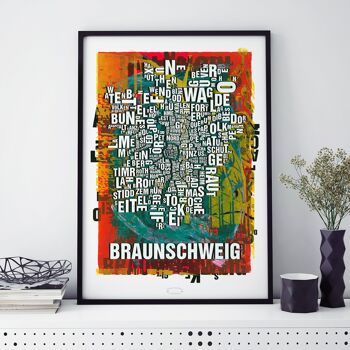 Lieu des lettres Impression d'art de la cathédrale de Braunschweig - 50x70 cm-toile-sur-châssis 2