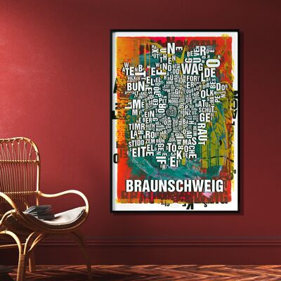 Lugar de las letras Catedral de Braunschweig lámina - 70x100 cm-impresión digital-laminada