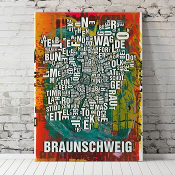 Lieu des lettres Impression d'art de la cathédrale de Braunschweig - 70x100 cm-toile-sur-châssis 1