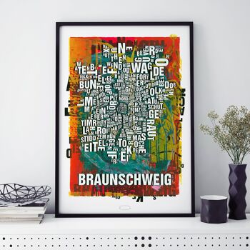 Lieu des lettres Impression d'art de la cathédrale de Braunschweig - 70x100 cm-toile-sur-châssis 2