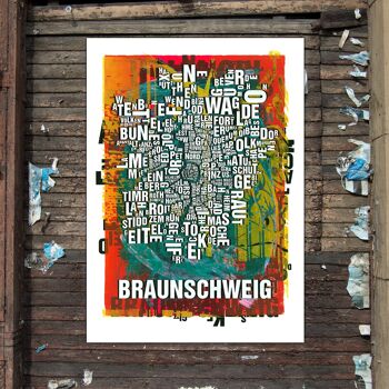 Lieu des lettres Impression d'art de la cathédrale de Braunschweig - 70x100 cm-toile-sur-châssis 3