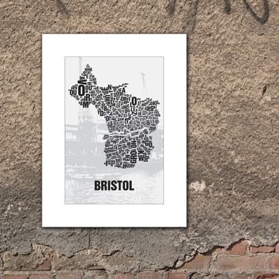 Letra ubicación Muelles de la ciudad de Bristol - 30x40cm-passepartout