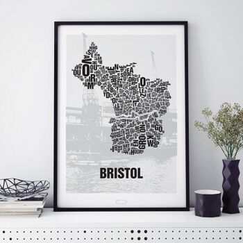 Lettre emplacement Bristol City Docks - passe-partout 40x50 encadré 2