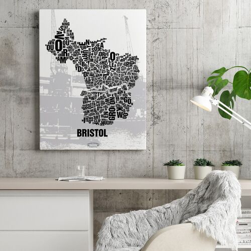 Buchstabenort Bristol City Docks - 40x50cm-leinwand-auf-keilrahmen