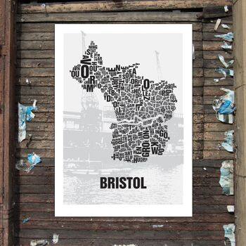 Place des lettres Bristol City Docks - 40x50cm-toile-sur-châssis 3