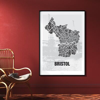 Buchstabenort Bristol City Docks - 70x100cm-digitaldruck-gerollt