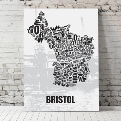 Buchstabenort Bristol City Docks - 70x100cm-leinwand-auf-keilrahmen