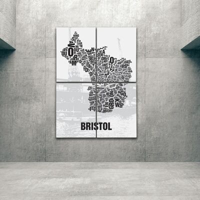 Lugar de letras Muelles de la ciudad de Bristol - 140x200cm-como-camilla de 4 partes