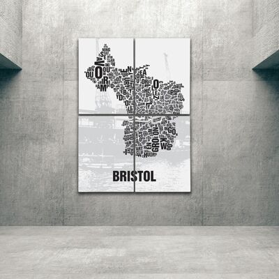 Place of letters Bristol City Docks - 140x200cm-as-4-part-stretcher