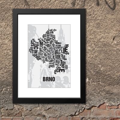 Place of letters Brno Brno old town - 30x40cm-passepartout-framed