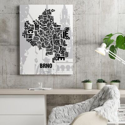 Lugar de letras Brno Brünn casco antiguo - 40x50cm-lienzo-en-camilla