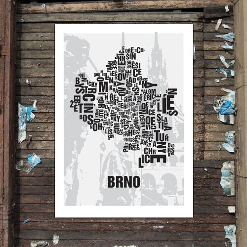 Buchstabenort Brno Brünn Altstadt - 50x70cm-digitaldruck