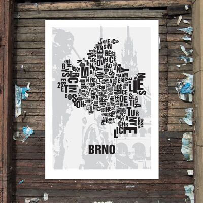 Buchstabenort Brno Brünn Altstadt - 50x70cm-digitaldruck