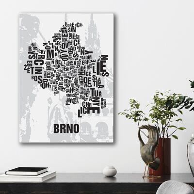 Lugar de letras Brno Brünn casco antiguo - 50x70cm-lienzo-en-camilla