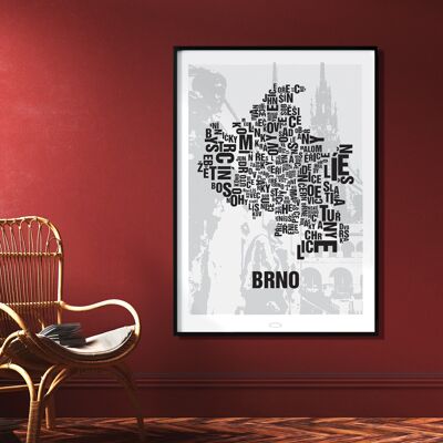 Luogo delle lettere Brno Città vecchia di Brno - 70x100cm-stampa digitale arrotolata