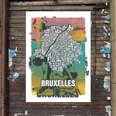 Luogo delle lettere Bruxelles / Bruxelles Stampa d'arte Atomium - Stampa digitale 50x70cm