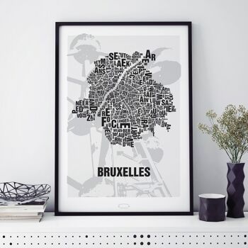 Place des lettres Bruxelles Brussels Atomium - 40x50cm-passepartout 2