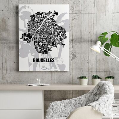 Buchstabenort Bruxelles Brüssel Atomium - 40x50cm-leinwand-auf-keilrahmen