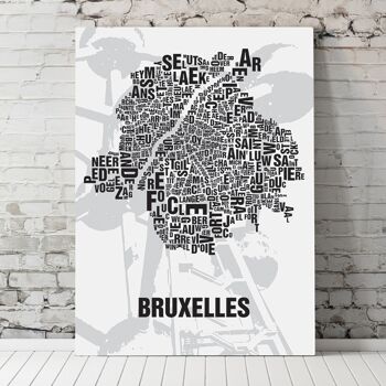 Place des lettres Bruxelles Brussels Atomium - 40x50cm-toile-sur-châssis 4