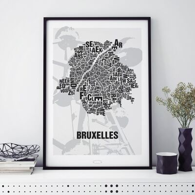 Place of letters Bruxelles Brussels Atomium - 50x70cm-digital print-framed