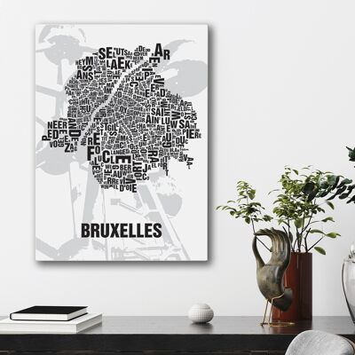 Place of letters Bruxelles Brussels Atomium - 50x70cm-canvas-on-stretcher