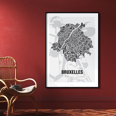 Buchstabenort Bruxelles Brüssel Atomium - 70x100cm-digitaldruck-gerollt