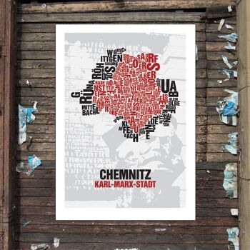 Emplacement de la lettre Chemnitz Karl-Marx-Stadt Nischel devant la scie du parti - T-shirt-digital-direct-print-100-cotton 3