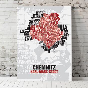 Emplacement de la lettre Chemnitz Karl-Marx-Stadt Nischel devant la scie du parti - T-shirt-digital-direct-print-100-cotton 4