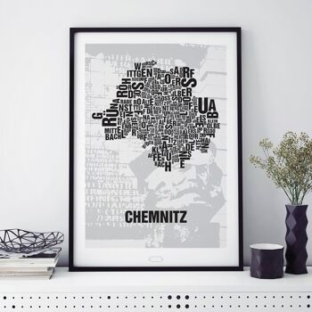 Place des lettres Chemnitz Nischel devant partie scie - 40x50cm-passepartout 2