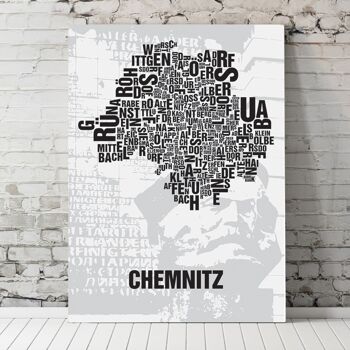 Emplacement de la lettre Chemnitz Nischel devant la scie de fête - impression numérique 50x70cm 3