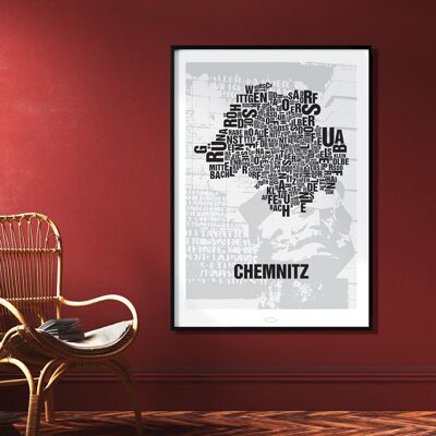 Place of letters Chemnitz Nischel in front of party saw - 70x100cm-digital print-rolled