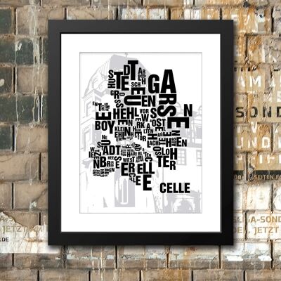 Letter location Celle Herzogschloss - 40x50 passepartout framed