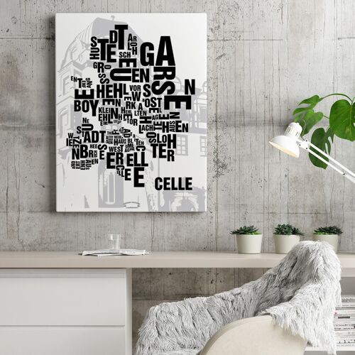 Buchstabenort Celle Herzogschloss - 40x50cm-leinwand-auf-keilrahmen