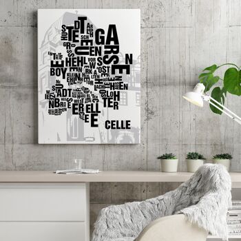 Lettre emplacement Celle Herzogschloss - 40x50cm-toile-sur-châssis 1