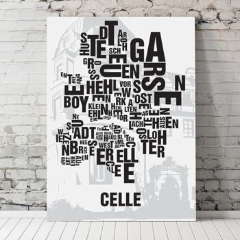 Lettre emplacement Celle Herzogschloss - 40x50cm-toile-sur-châssis 4