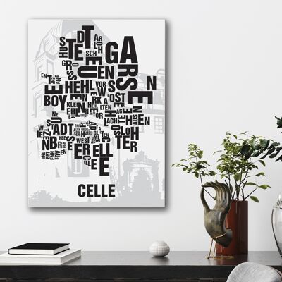 Lettre emplacement Celle Herzogschloss - 50x70cm-toile-sur-châssis